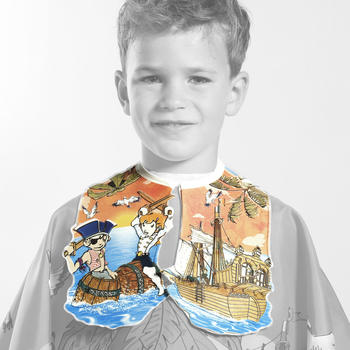 Cape de coupe Bob Tuo enfant pirate devant